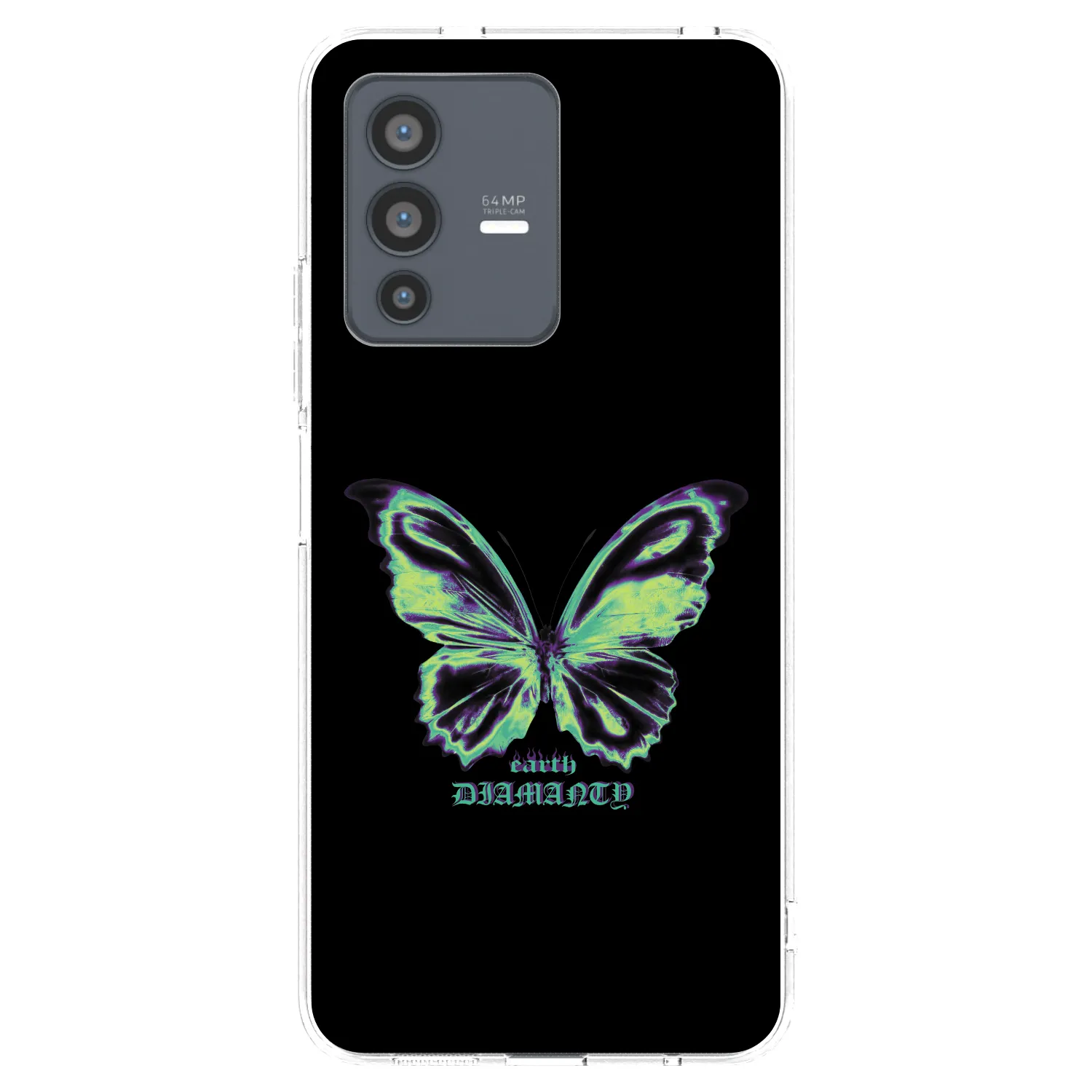 Picasee διαφανής θήκη σιλικόνης Vivo V23 5G - Diamanty Blue