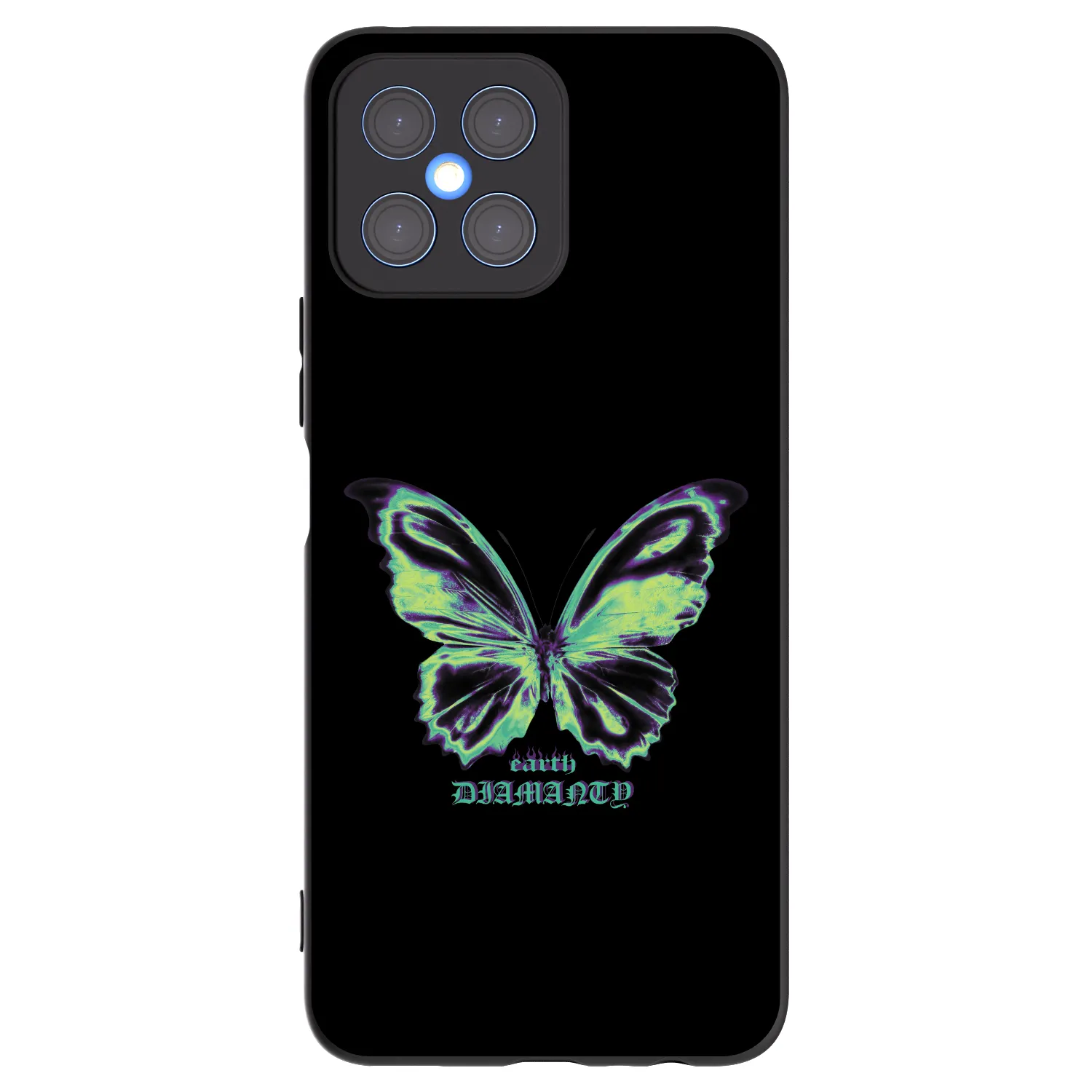 Picasee Μαύρη θήκη σιλικόνης για Honor X8 4G - Diamanty Blue