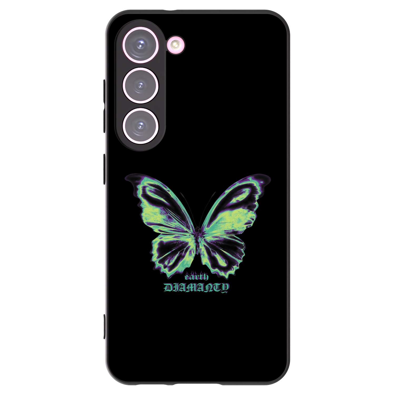 Picasee Μαύρη θήκη σιλικόνης για Samsung Galaxy S23 5G - Diamanty Blue