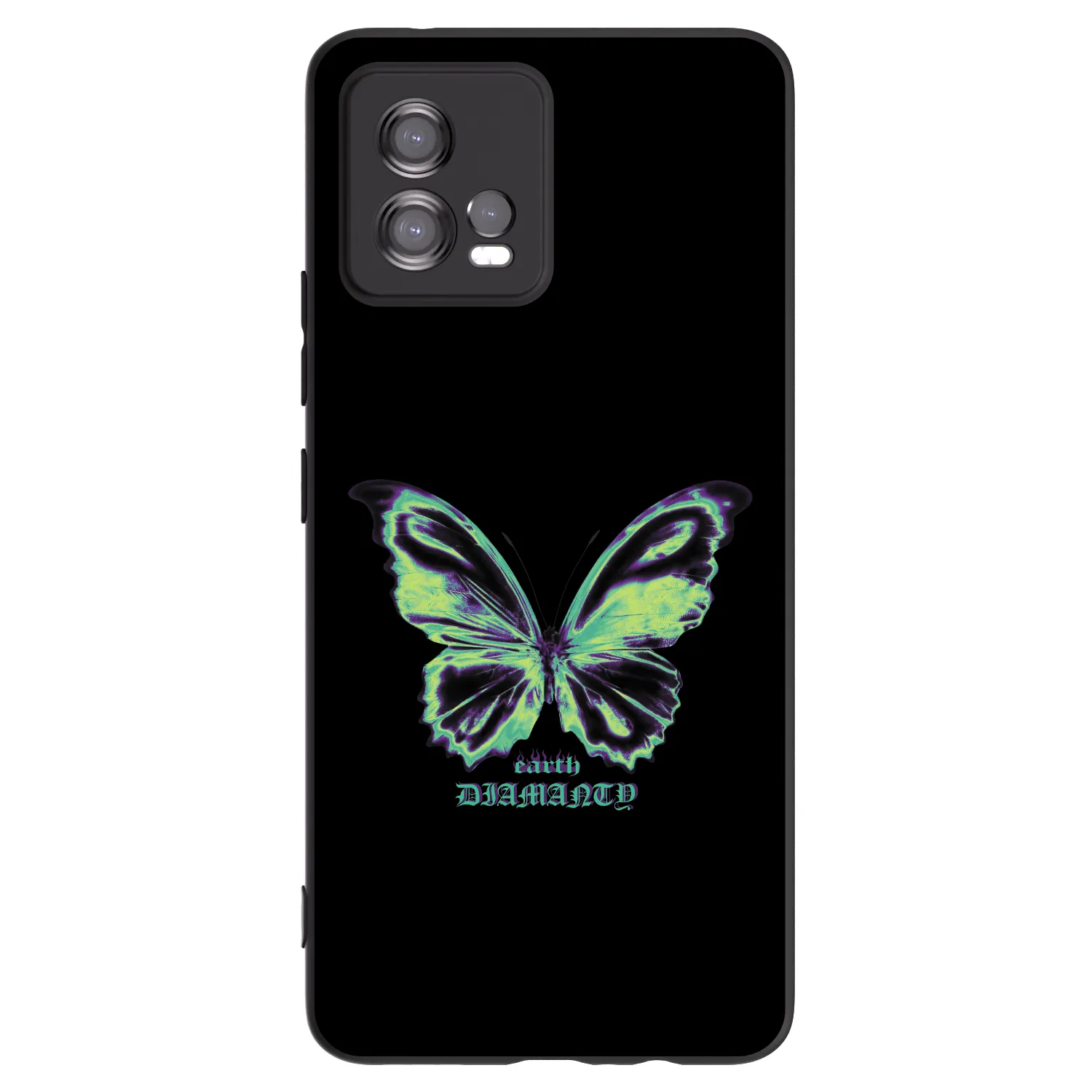 Picasee Μαύρη θήκη σιλικόνης για Motorola Moto G72 - Diamanty Blue
