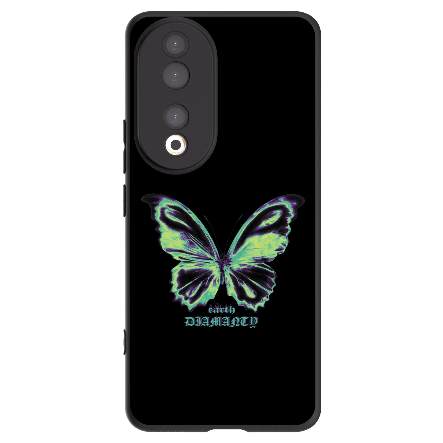 Picasee Μαύρη θήκη σιλικόνης για Honor 90 5G - Diamanty Blue