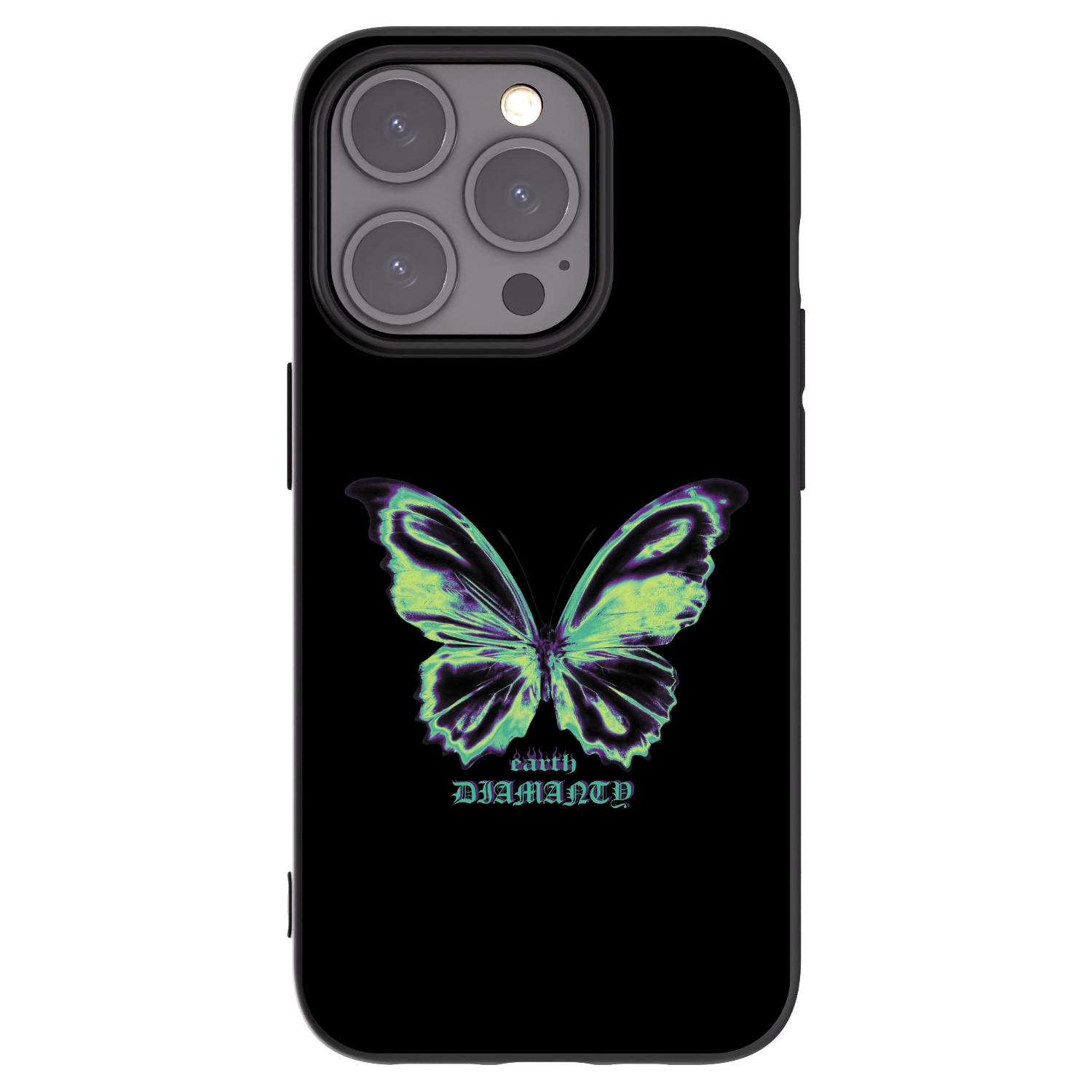 Picasee Μαύρη θήκη σιλικόνης για Apple iPhone 15 Pro - Diamanty Blue