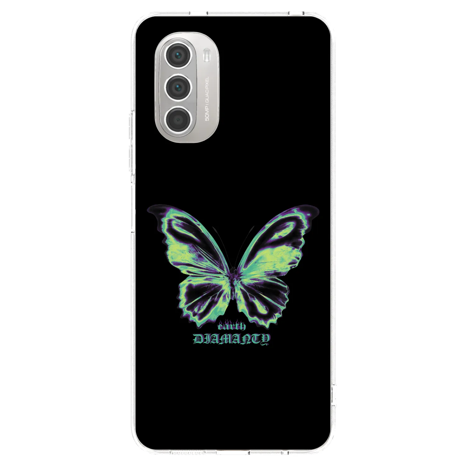 Picasee διαφανής θήκη σιλικόνης Motorola Moto G51 - Diamanty Blue