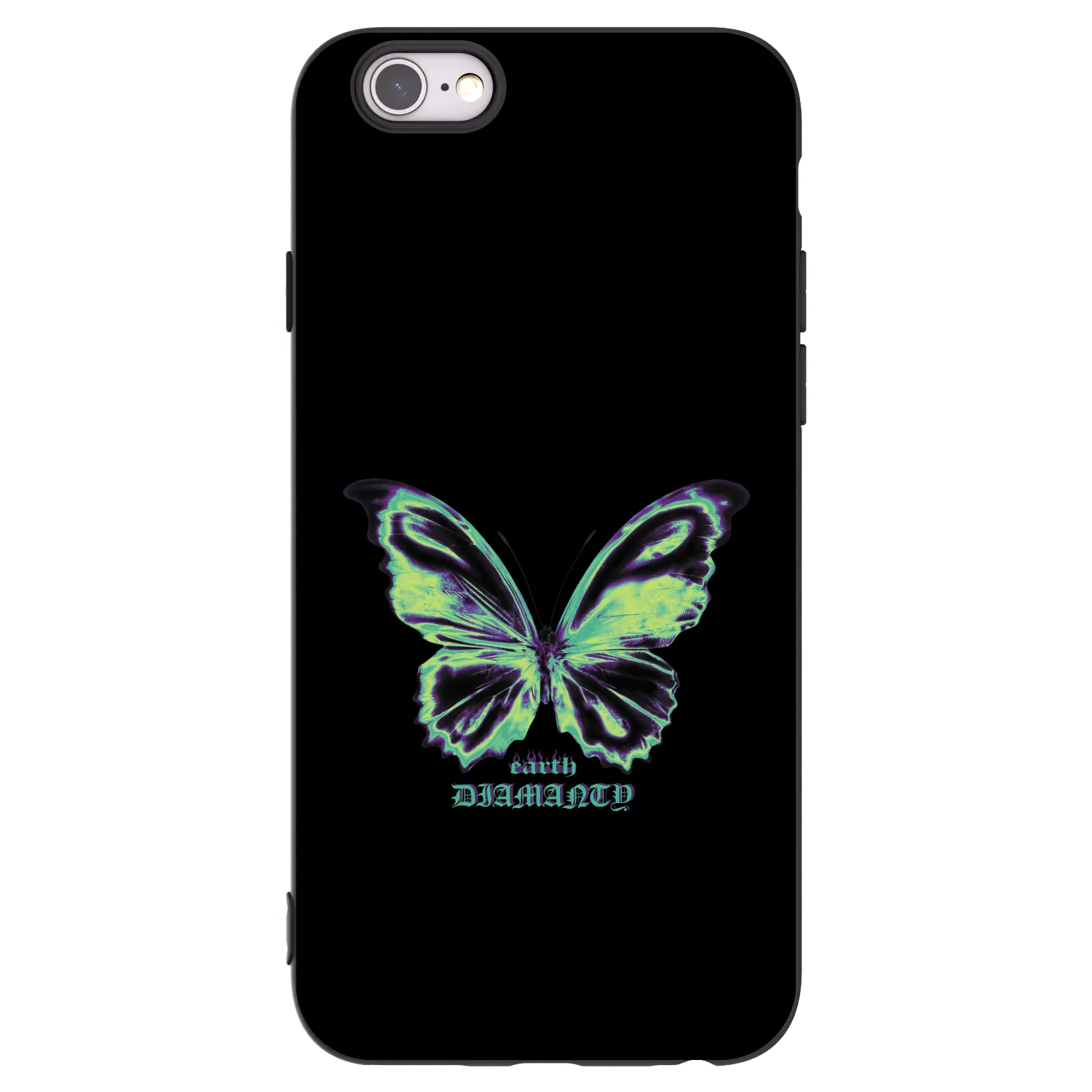 Picasee Μαύρη θήκη σιλικόνης για Apple iPhone 6/6S - Diamanty Blue