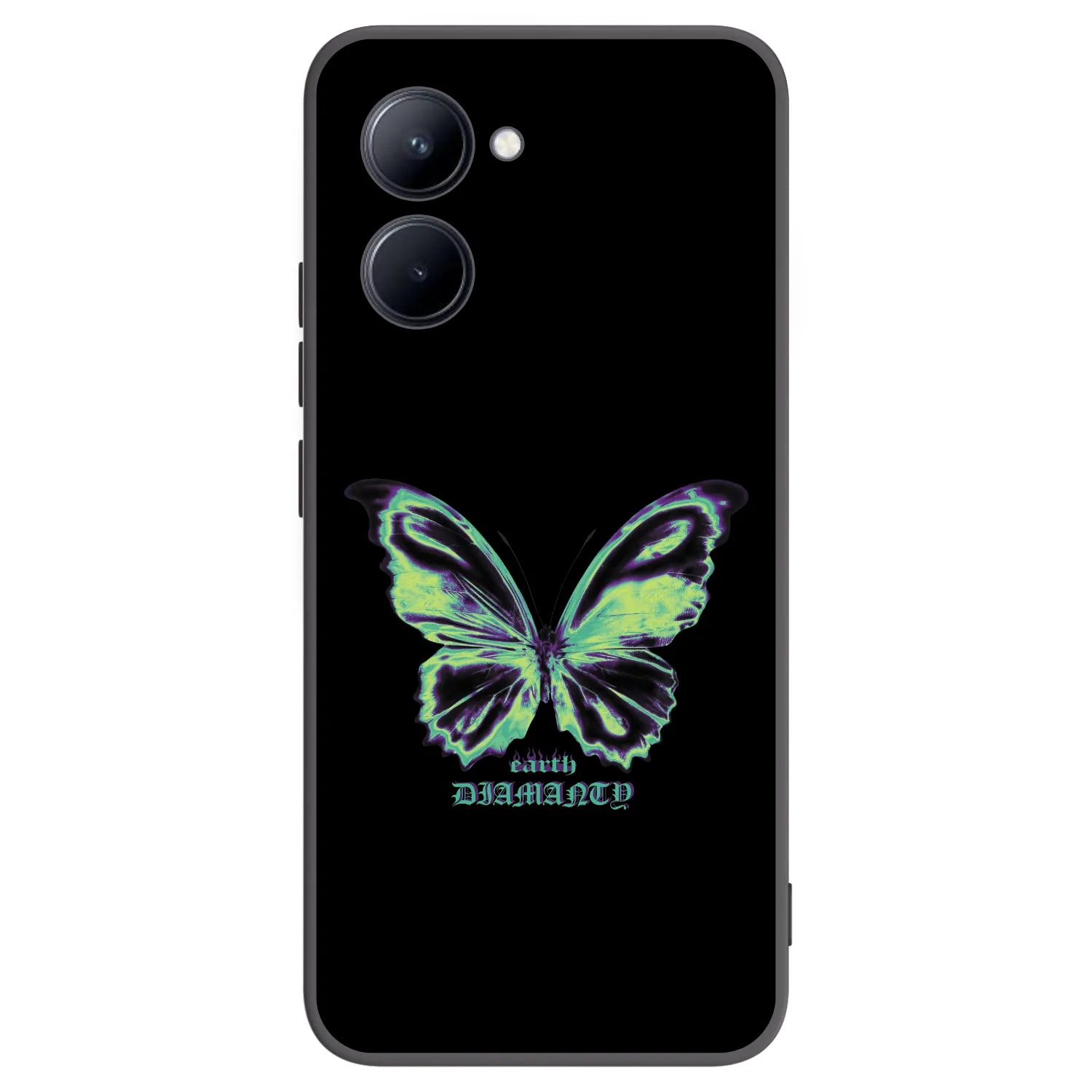 Picasee Μαύρη θήκη σιλικόνης για Realme C33 (2023) - Diamanty Blue