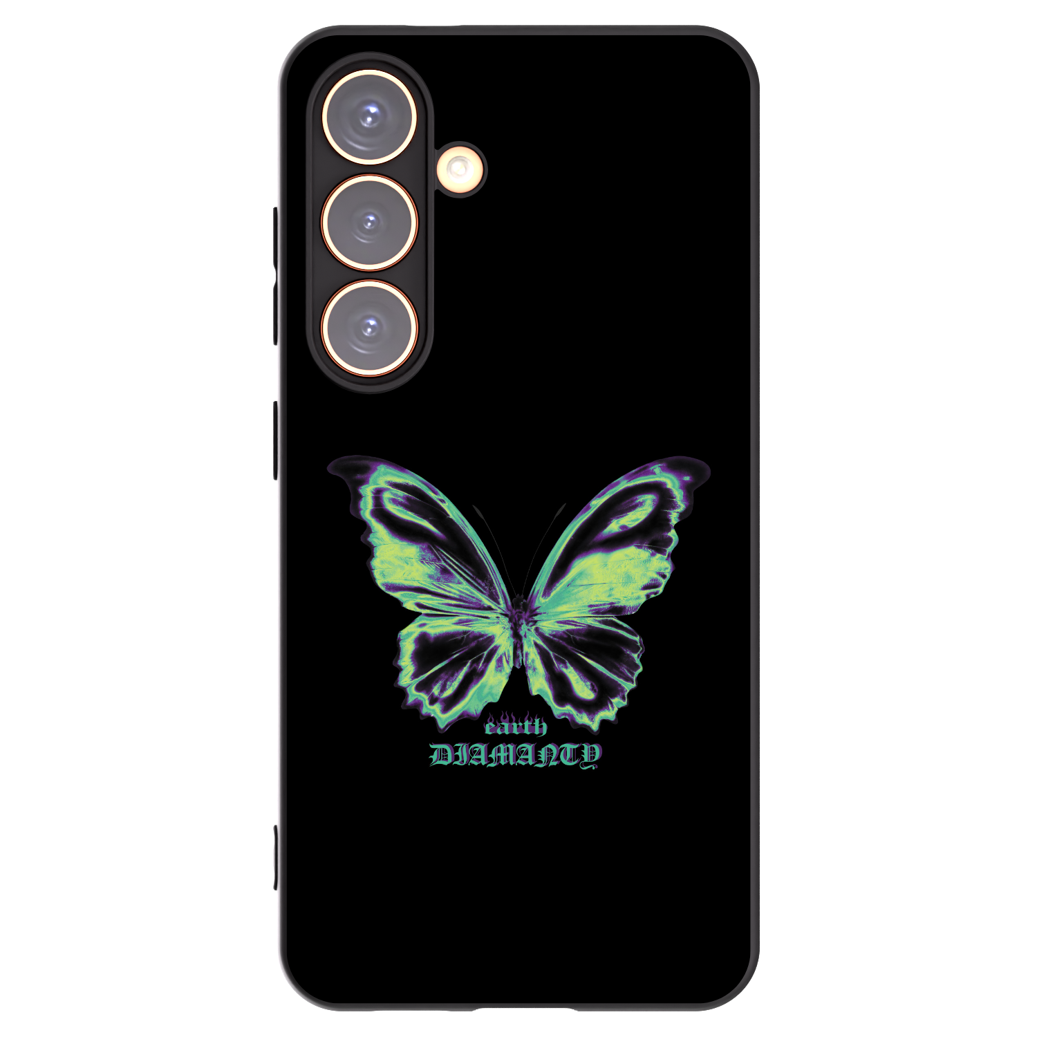 Picasee Μαύρη θήκη σιλικόνης για Samsung Galaxy S24 S921B 5G - Diamanty Blue