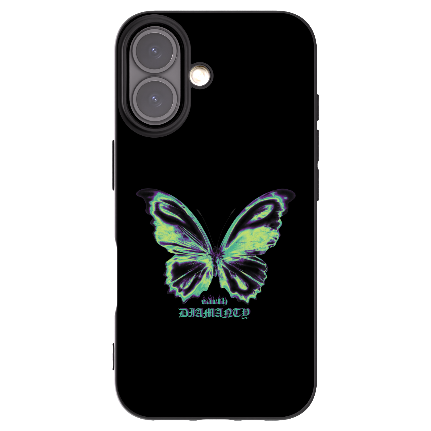 Picasee Μαύρη θήκη σιλικόνης για Apple iPhone 16 - Diamanty Blue