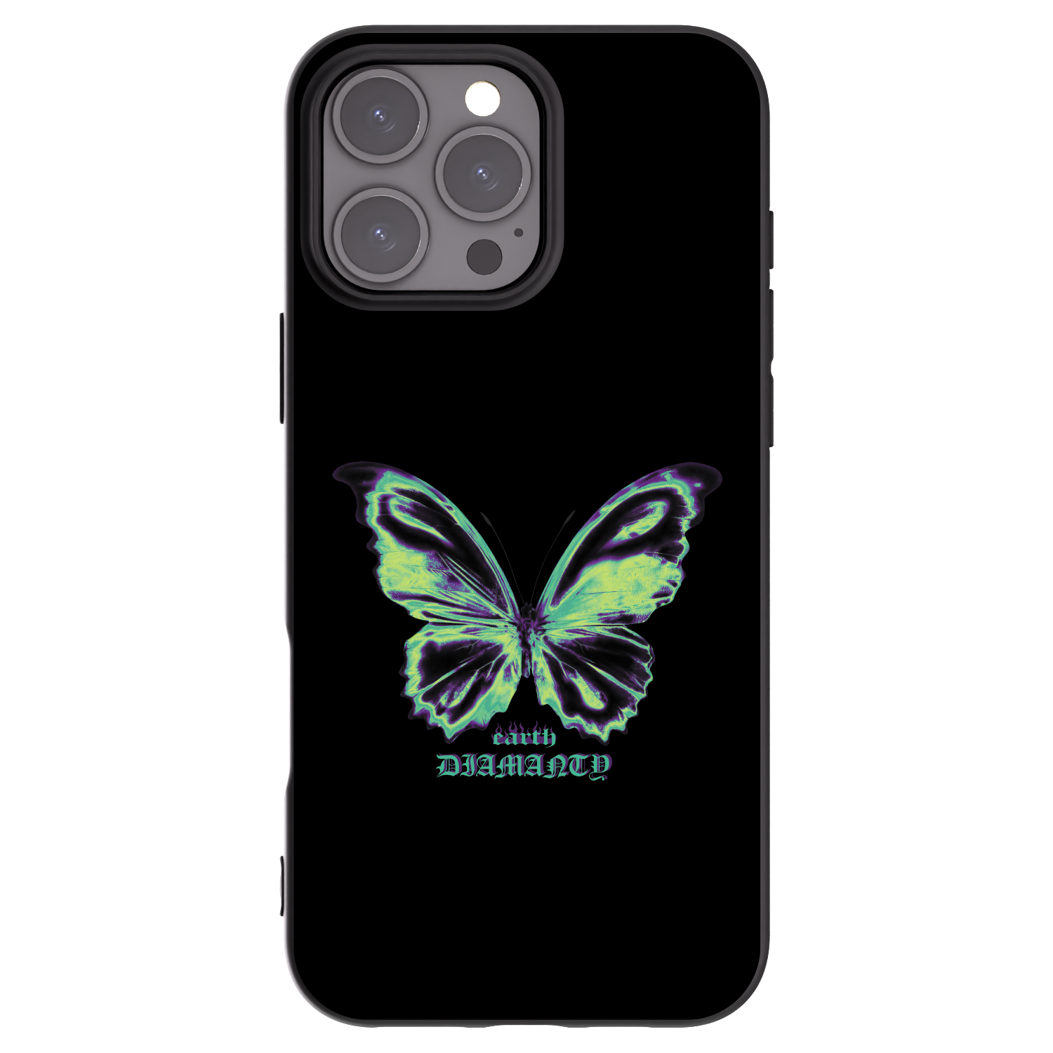 Picasee Μαύρη θήκη σιλικόνης για Apple iPhone 16 Pro Max - Diamanty Blue