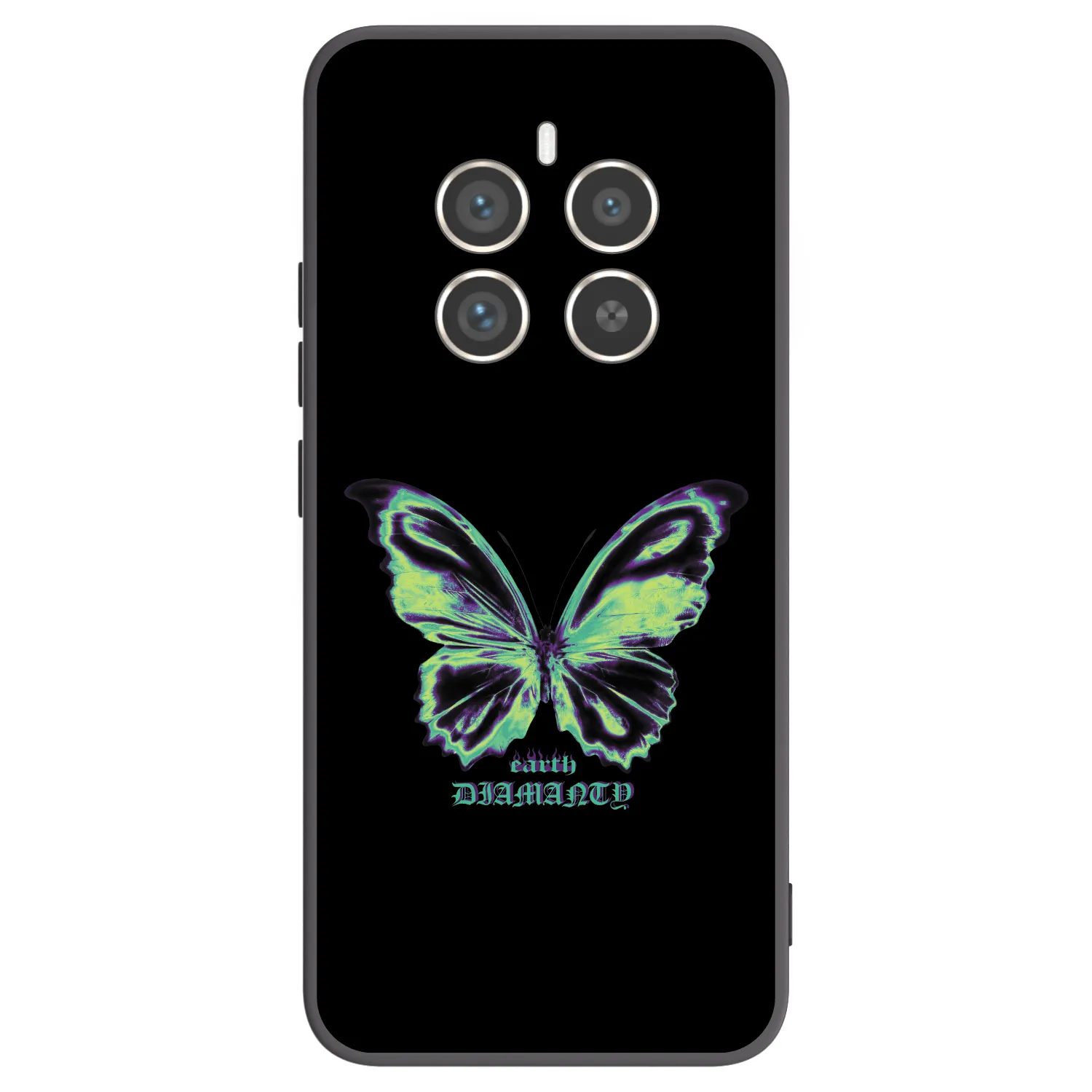 Picasee Μαύρη θήκη σιλικόνης για Realme 12 Pro 5G - Diamanty Blue