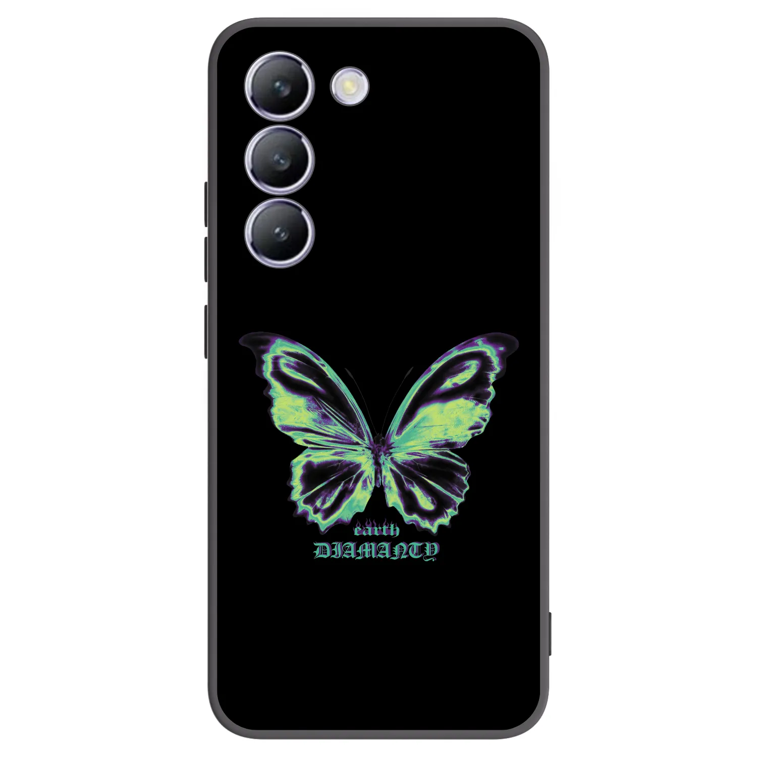 Picasee Μαύρη θήκη σιλικόνης για Vivo V40 SE 5G - Diamanty Blue