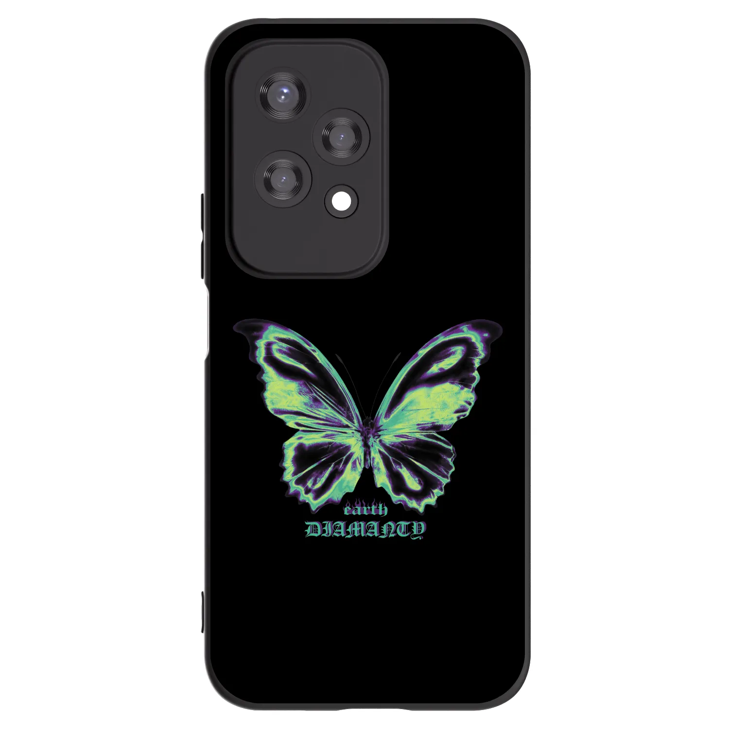 Picasee Μαύρη θήκη σιλικόνης για Honor 200 Lite - Diamanty Blue