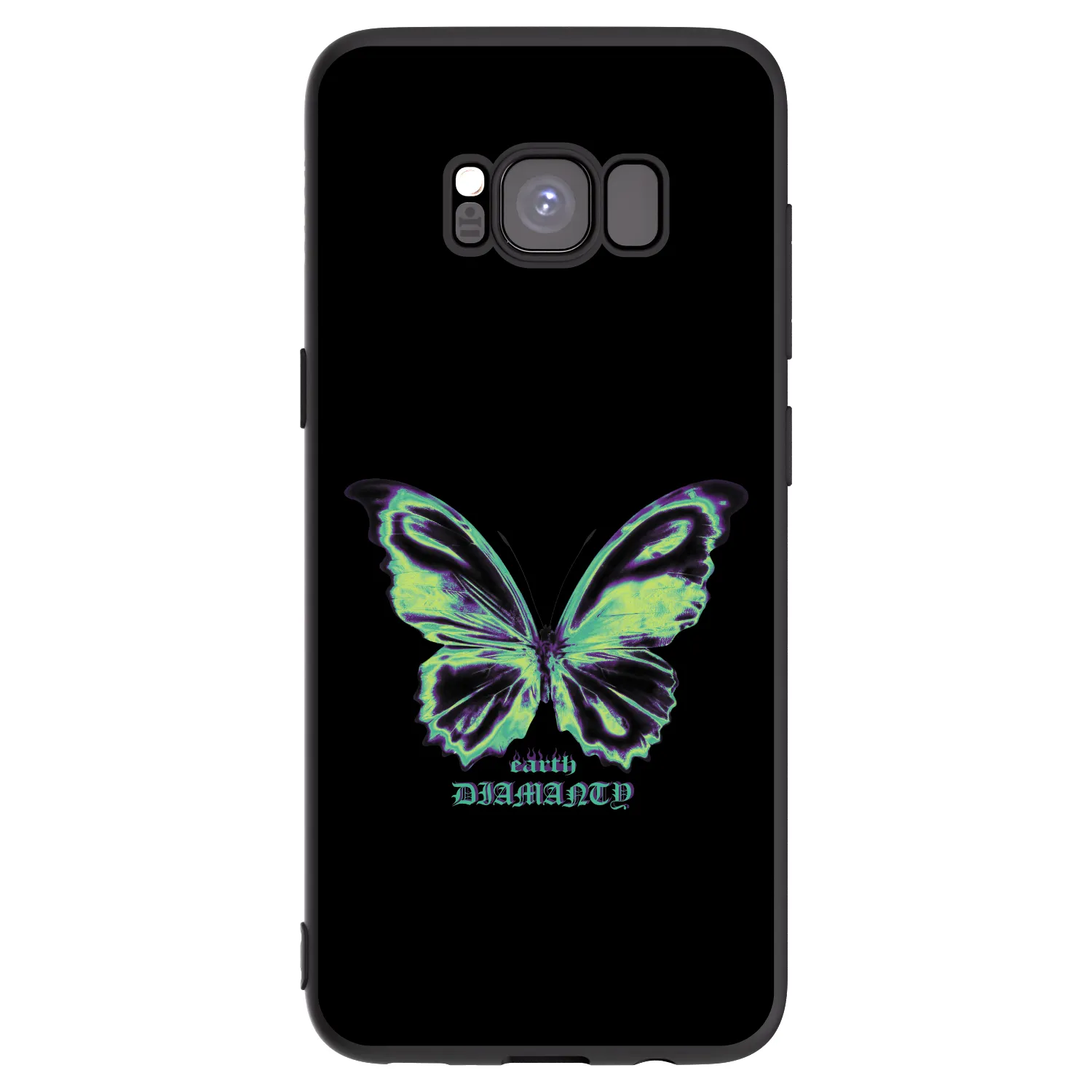 Picasee Μαύρη θήκη σιλικόνης για Samsung Galaxy S8 G950F - Diamanty Blue