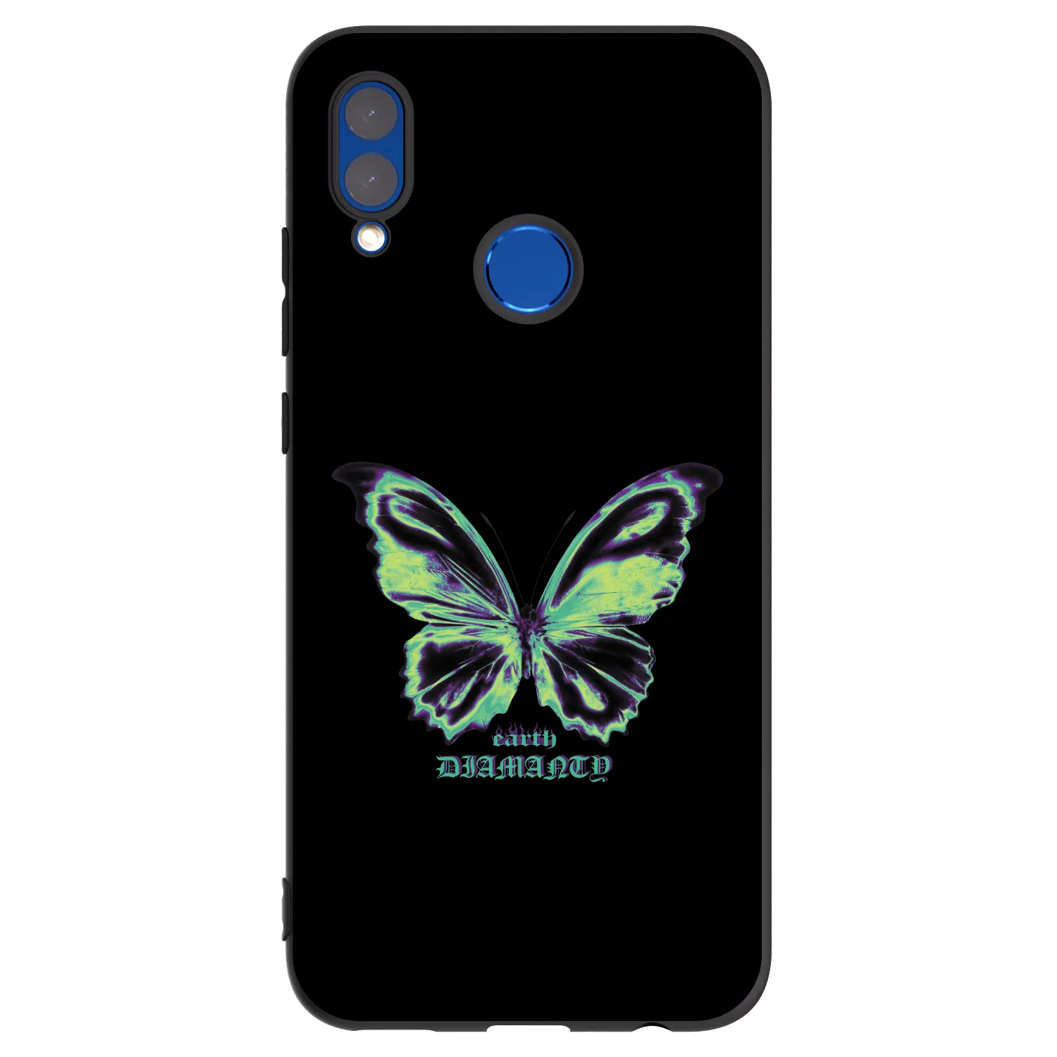 Picasee Μαύρη θήκη σιλικόνης για Honor 10 Lite - Diamanty Blue