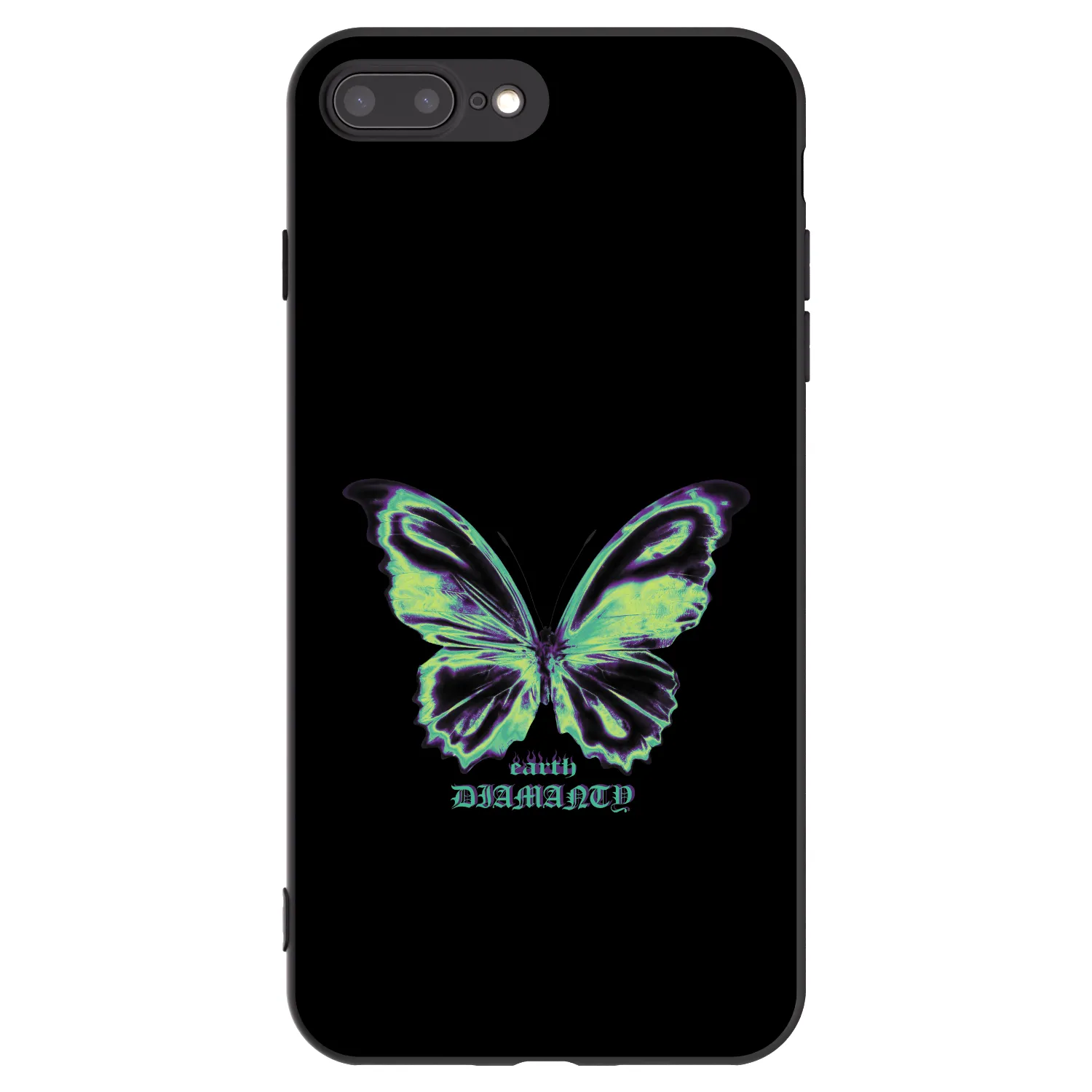 Picasee Μαύρη θήκη σιλικόνης για Apple iPhone 8 Plus - Diamanty Blue