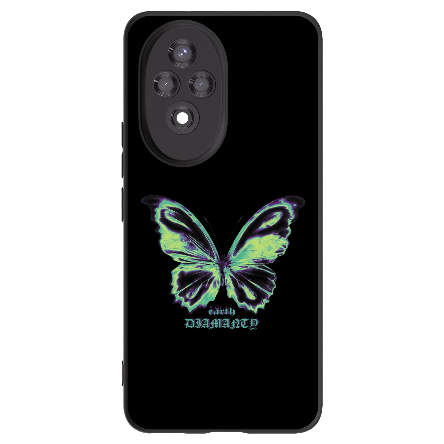 Picasee Μαύρη θήκη σιλικόνης για Honor 200 Pro 5G - Diamanty Blue