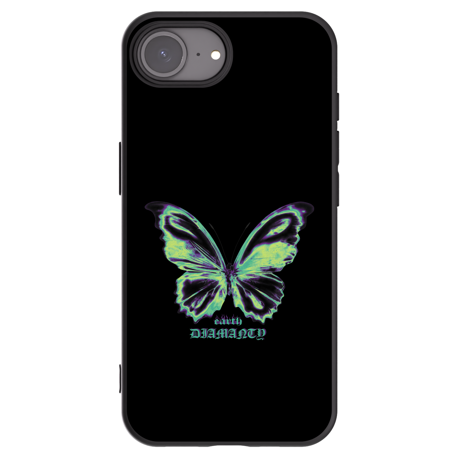 Picasee Μαύρη θήκη σιλικόνης για Apple iPhone 16e - Diamanty Blue