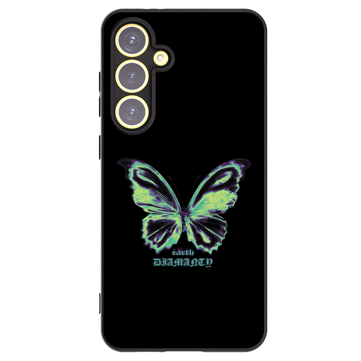 Picasee Μαύρη θήκη σιλικόνης για Samsung Galaxy S24 FE S721B - Diamanty Blue