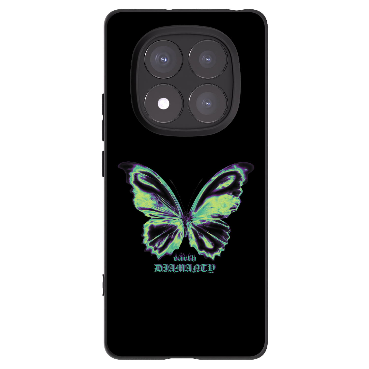 Picasee Μαύρη θήκη σιλικόνης για Xiaomi Redmi Note 14 Pro 5G - Diamanty Blue