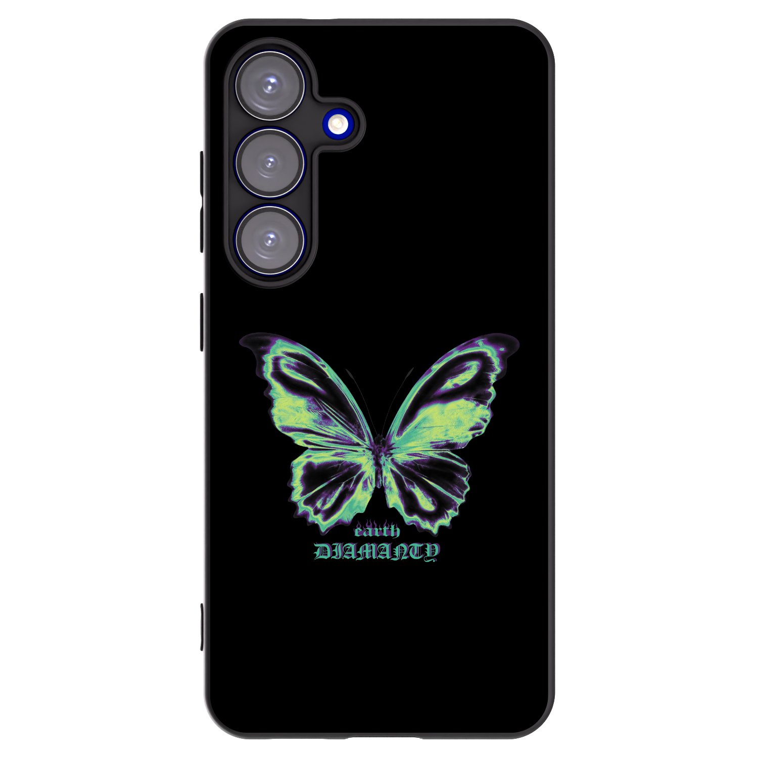 Picasee Μαύρη θήκη σιλικόνης για Samsung Galaxy S25 5G - Diamanty Blue