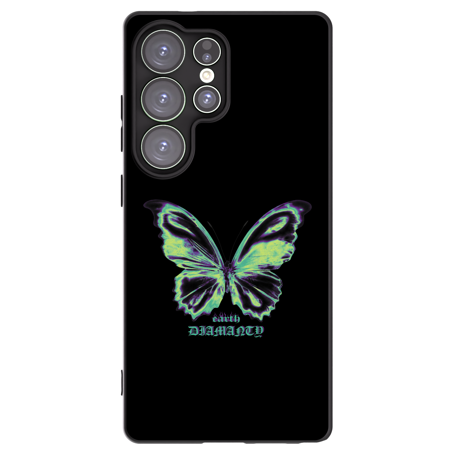 Picasee Μαύρη θήκη σιλικόνης για Samsung Galaxy S25 Ultra 5G - Diamanty Blue