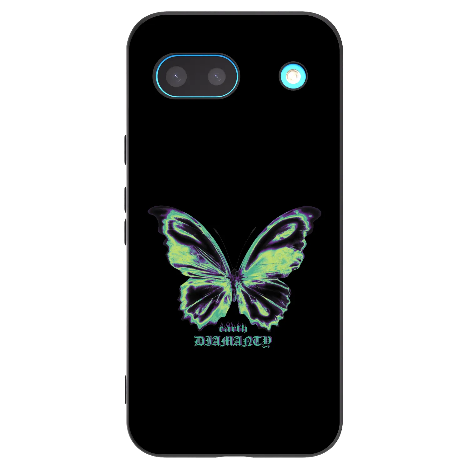 Picasee Μαύρη θήκη σιλικόνης για Google Pixel 8a - Diamanty Blue