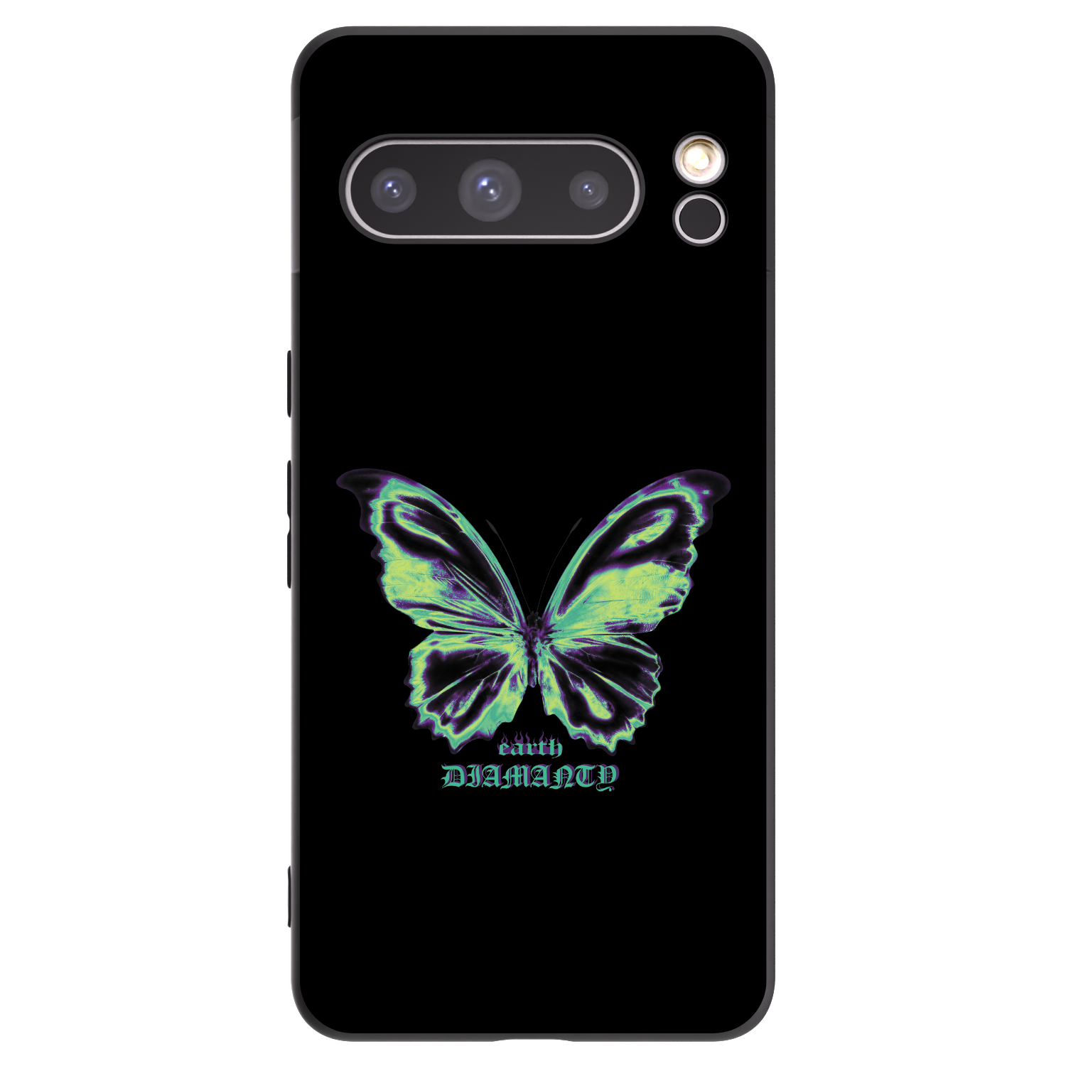 Picasee Μαύρη θήκη σιλικόνης για Google Pixel 8 Pro - Diamanty Blue