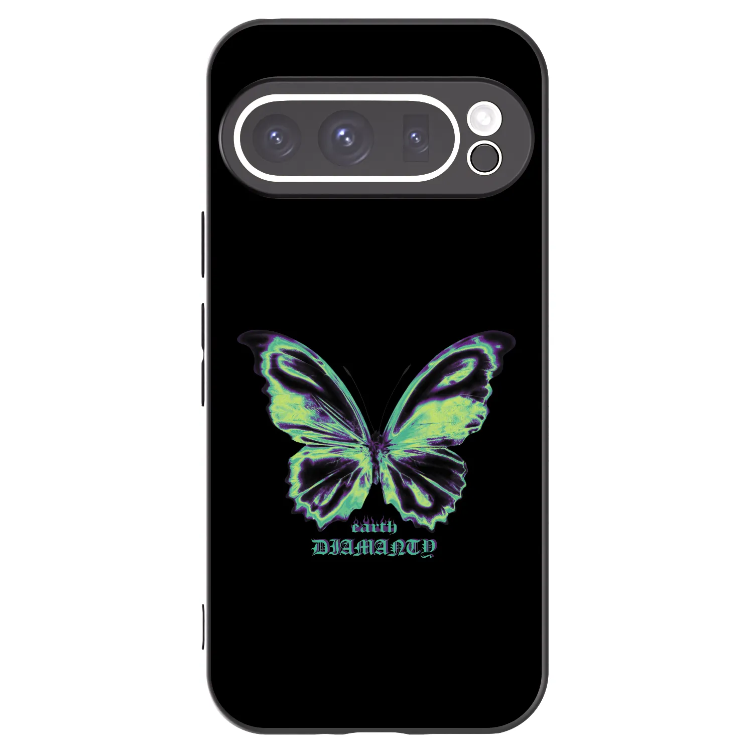 Picasee Μαύρη θήκη σιλικόνης για Google Pixel 9 Pro - Diamanty Blue