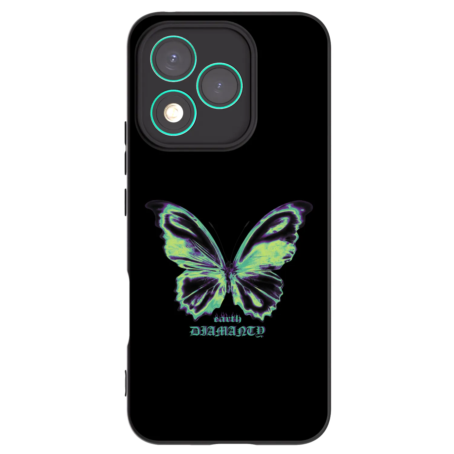 Picasee Μαύρη θήκη σιλικόνης για Honor 400 Lite 5G - Diamanty Blue