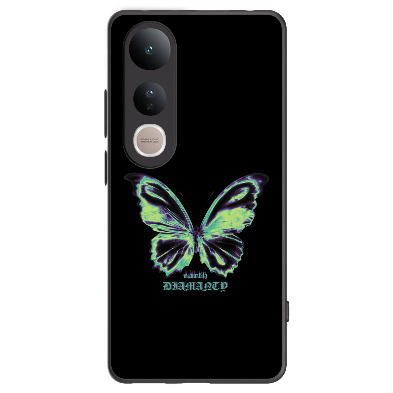 Picasee Μαύρη θήκη σιλικόνης για Vivo V50 Lite 5G - Diamanty Blue