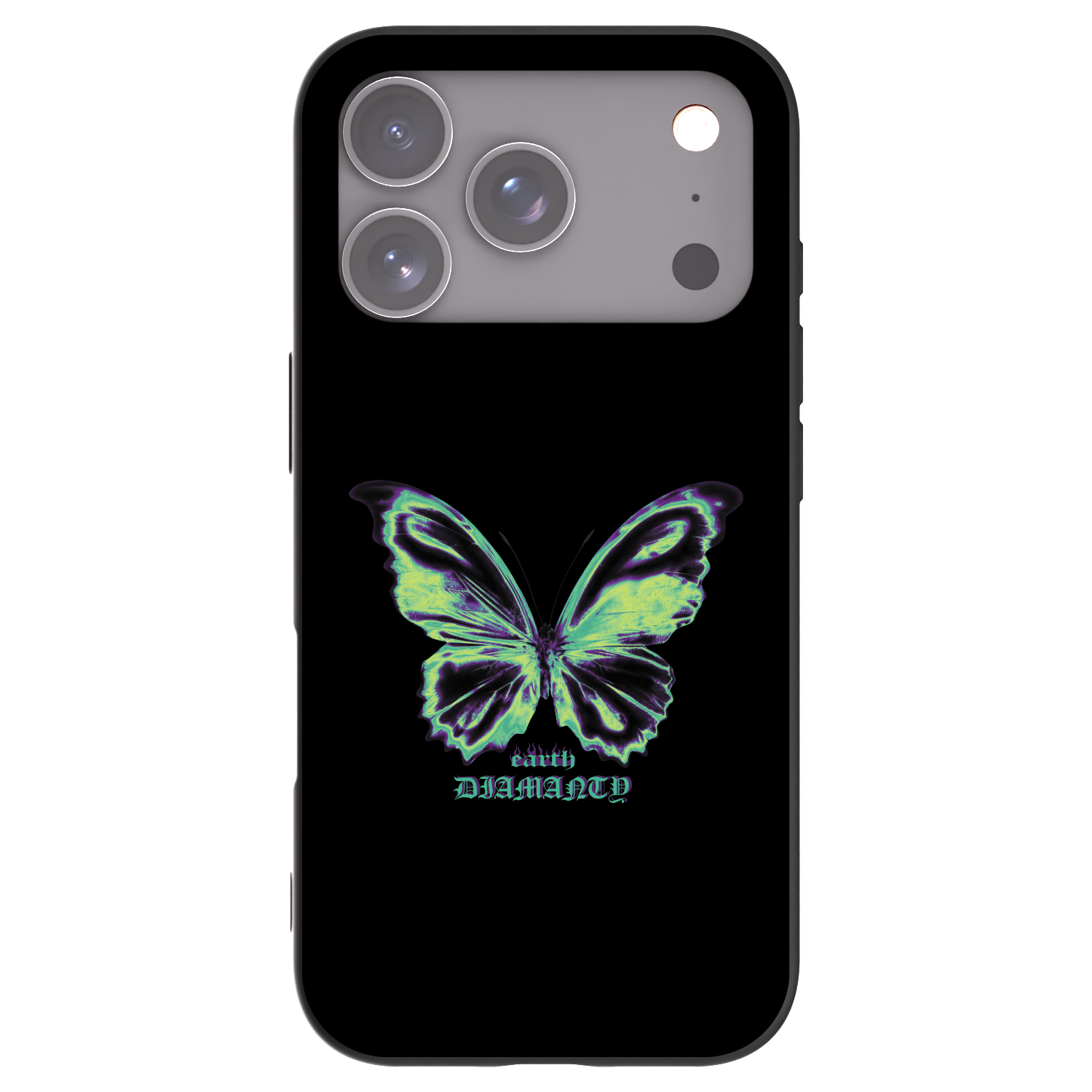 Picasee Μαύρη θήκη σιλικόνης για Apple iPhone 17 Pro - Diamanty Blue