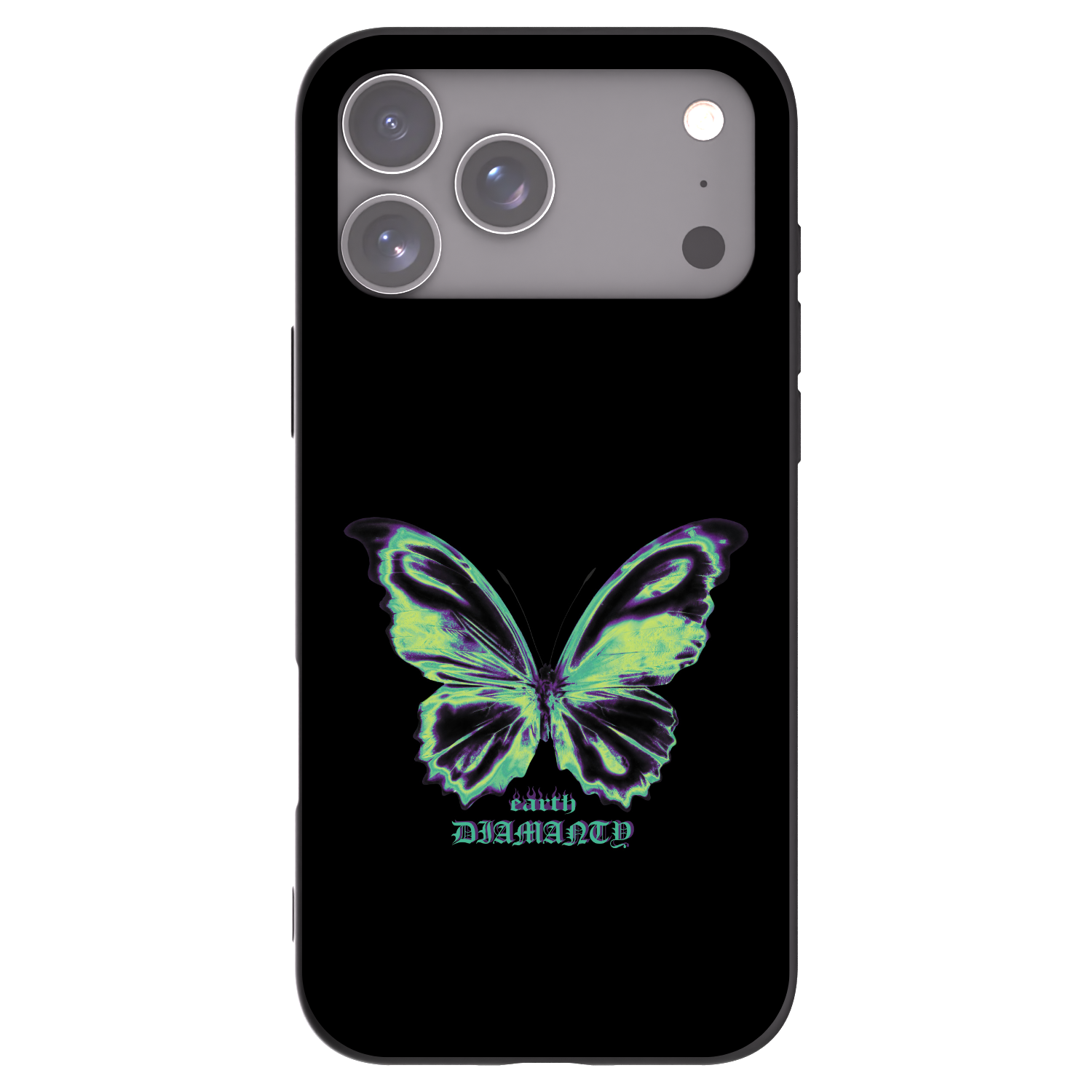 Picasee Μαύρη θήκη σιλικόνης για Apple iPhone 17 Pro Max - Diamanty Blue