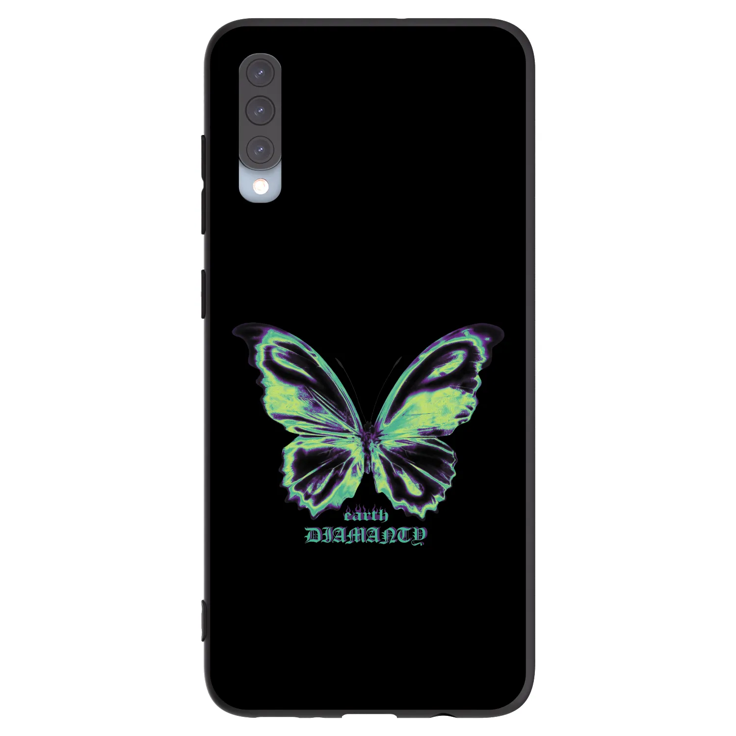 Picasee Μαύρη θήκη σιλικόνης για Samsung Galaxy A70 A705F - Diamanty Blue