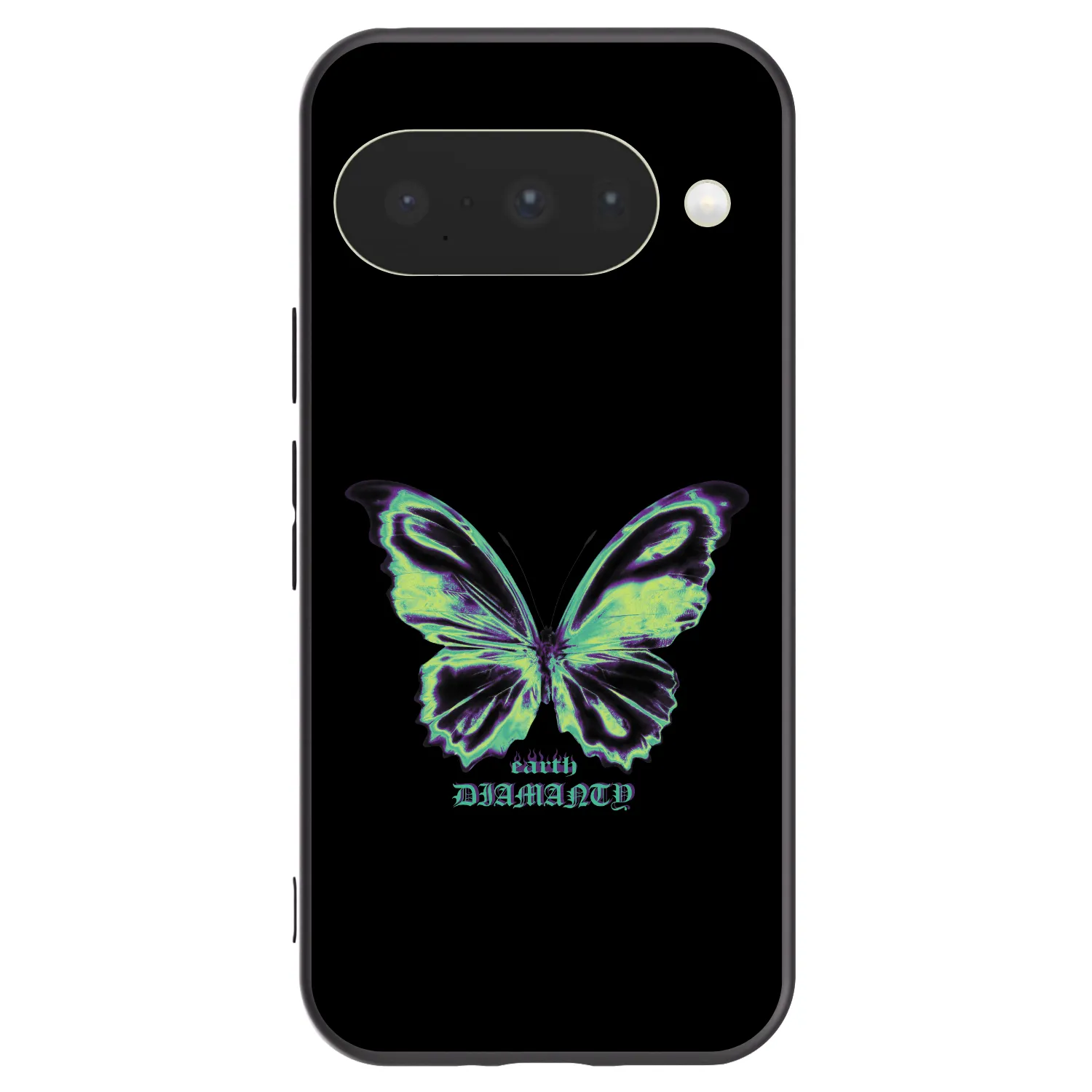 Picasee Μαύρη θήκη σιλικόνης για Google Pixel 10 - Diamanty Blue