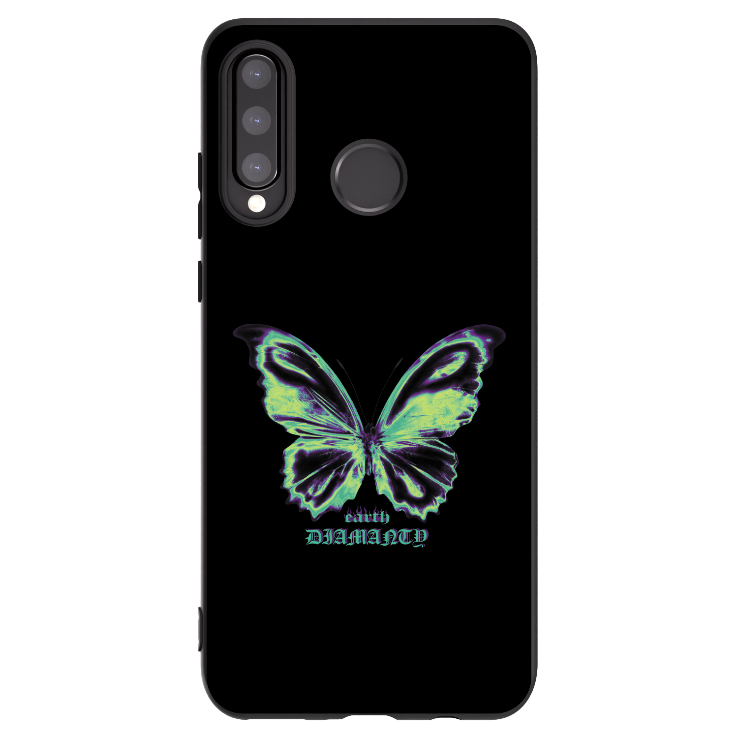 Picasee Μαύρη θήκη σιλικόνης για Huawei P30 Lite - Diamanty Blue