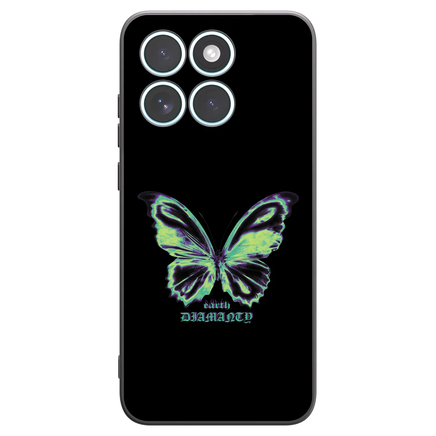Picasee Μαύρη θήκη σιλικόνης για Motorola Edge 70 Fusion - Diamanty Blue