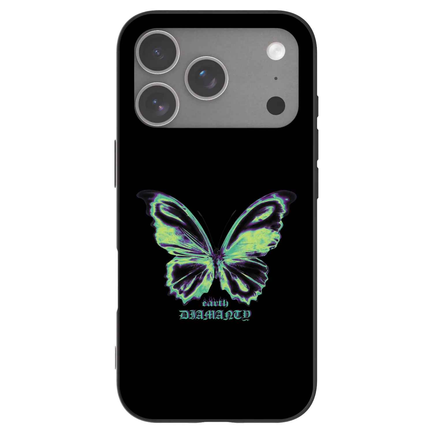 Picasee Μαύρη θήκη σιλικόνης για Apple iPhone 18 Pro - Diamanty Blue