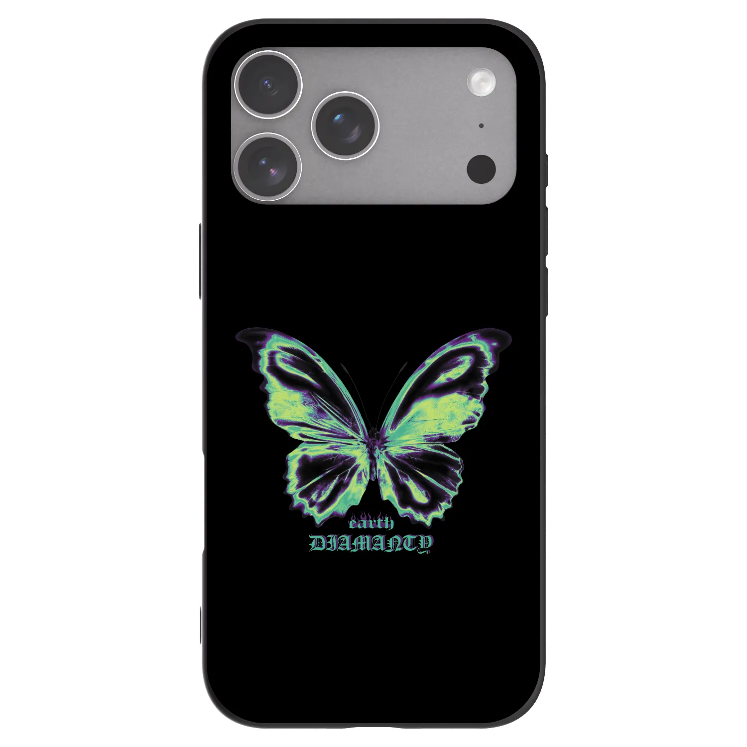 Picasee Μαύρη θήκη σιλικόνης για Apple iPhone 18 Pro Max - Diamanty Blue
