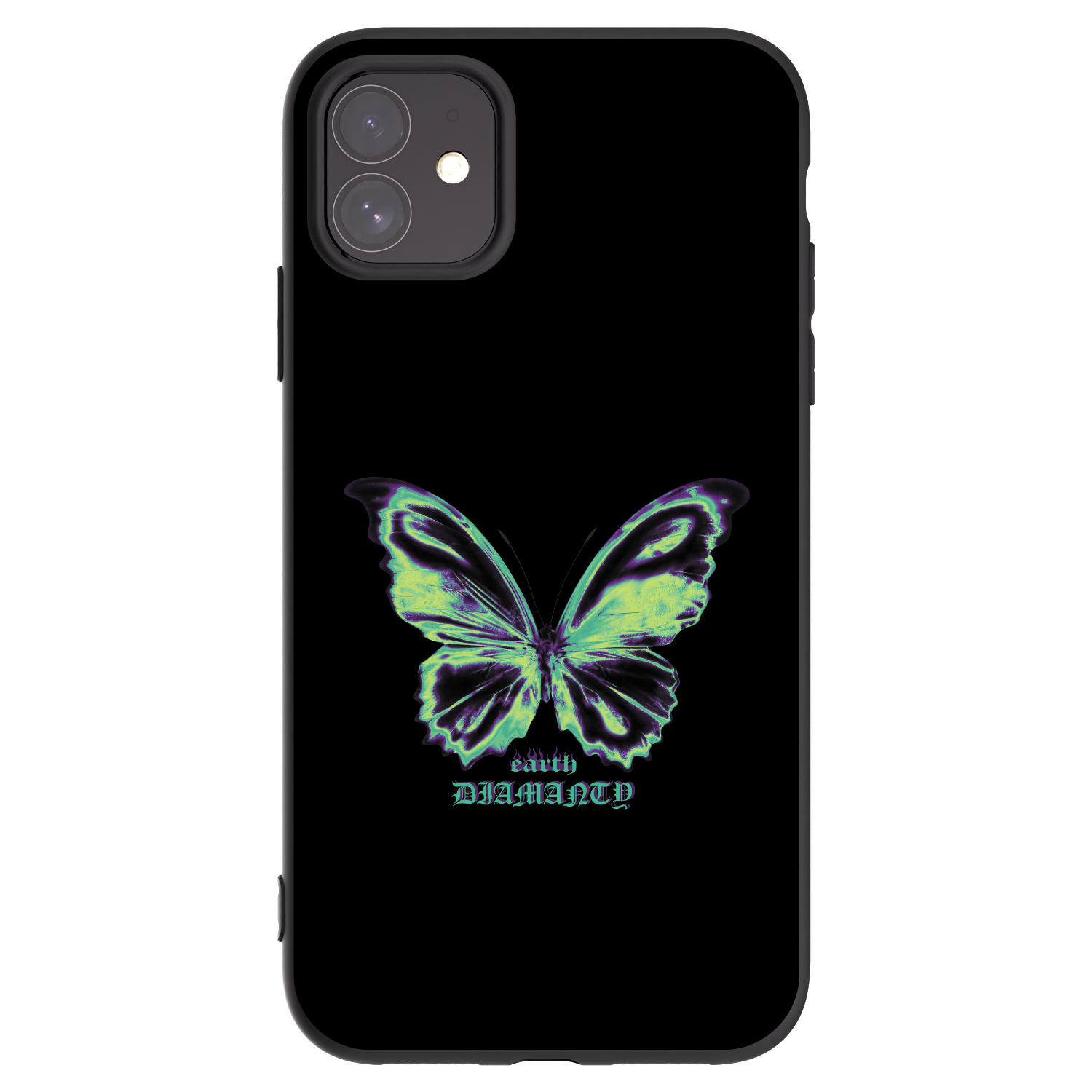 Picasee Μαύρη θήκη σιλικόνης για Apple iPhone 11 - Diamanty Blue