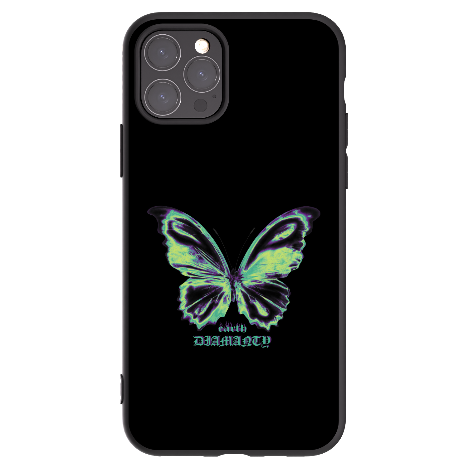 Picasee Μαύρη θήκη σιλικόνης για Apple iPhone 11 Pro - Diamanty Blue