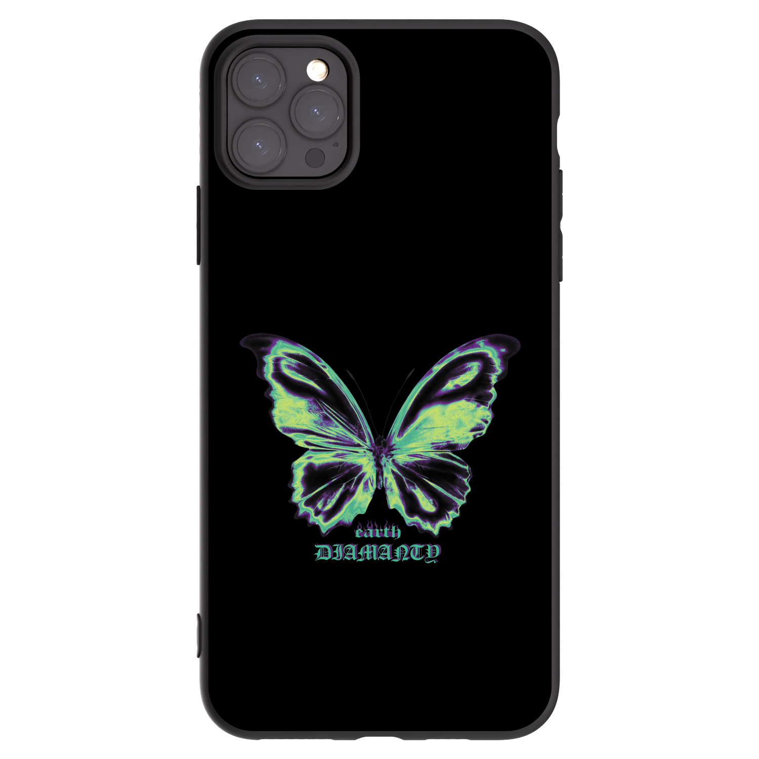 Picasee Μαύρη θήκη σιλικόνης για Apple iPhone 11 Pro Max - Diamanty Blue