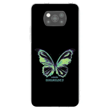 Picasee Μαύρη θήκη σιλικόνης για Xiaomi Poco X3 - Diamanty Blue