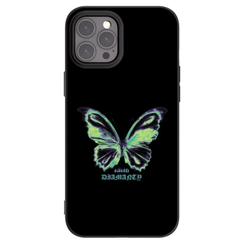 Picasee Μαύρη θήκη σιλικόνης για Apple iPhone 12 Pro Max - Diamanty Blue