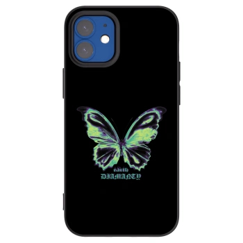Picasee Μαύρη θήκη σιλικόνης για Apple iPhone 12 mini - Diamanty Blue