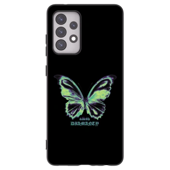 Picasee Μαύρη θήκη σιλικόνης για Samsung Galaxy A52 5G A525F - Diamanty Blue