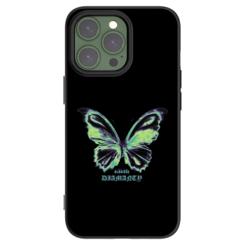 Picasee Μαύρη θήκη σιλικόνης για Apple iPhone 13 Pro - Diamanty Blue