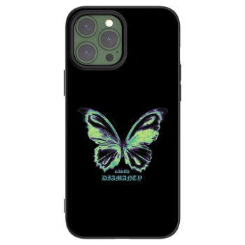 Picasee Μαύρη θήκη σιλικόνης για Apple iPhone 13 Pro Max - Diamanty Blue