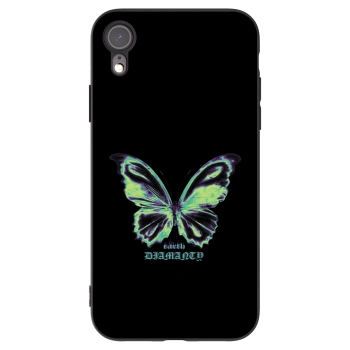 Picasee Μαύρη θήκη σιλικόνης για Apple iPhone XR - Diamanty Blue
