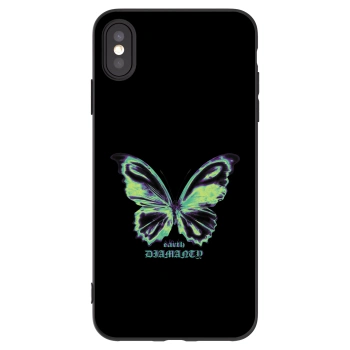 Picasee Μαύρη θήκη σιλικόνης για Apple iPhone XS Max - Diamanty Blue