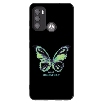 Picasee Μαύρη θήκη σιλικόνης για Motorola Moto G60 - Diamanty Blue