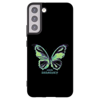 Picasee Μαύρη θήκη σιλικόνης για Samsung Galaxy S22+ 5G - Diamanty Blue